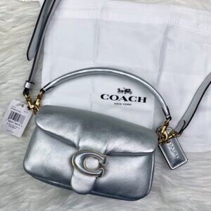 Pillow Tabby Shoulder Bag 18 Metallic Silver